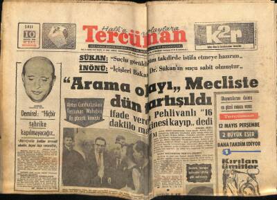 Tercüman Gazetesi 10 Mayıs 1966 - Genel Sekreter Kongrede Kalb Krizi Geçirdi GZ68670 - 1