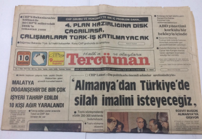 Tercüman Gazetesi 10 Mayıs 1978 - Almanyadan Türkiyede Silah İmalini İsteyeceğiz - GZ15274 - 1