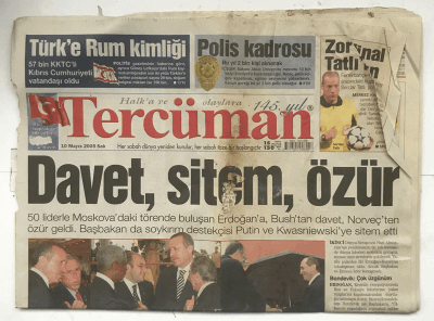 Tercüman Gazetesi 10 Mayıs 2005 - Türke Rum Kimliği GZ5846 - 1