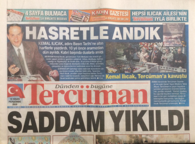 Tercüman Gazetesi 10 Nisan 2003 - Saddam Yıkıldı - GZ12750 - 2