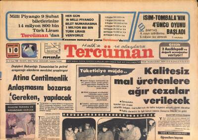 Tercüman Gazetesi 10 Şubat 1982 - Evren , Pasinlerde 16 Kurban Kesilerek Karşılandı - Fenerbahçede Kongre Kulisi Hızlandı GZ126766 - 1