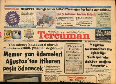 Tercüman Gazetesi 10 Temmuz 1981 - Beşiktaşta Ceza Sistemi Kaldırıldı - Fransada Devletleştirme Dönemi Başlıyor GZ125966 - 1