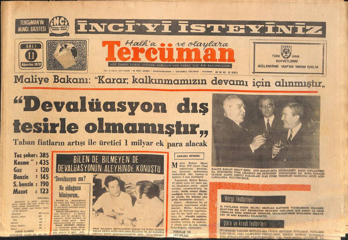 Tercüman Gazetesi 11 Ağustos 1970 - ODTÜ'nde Giriş İmtihanı İptal Edildi - Lige Şaşırtıcı Bir Fenerbahçe Geliyor GZ145442 - 1