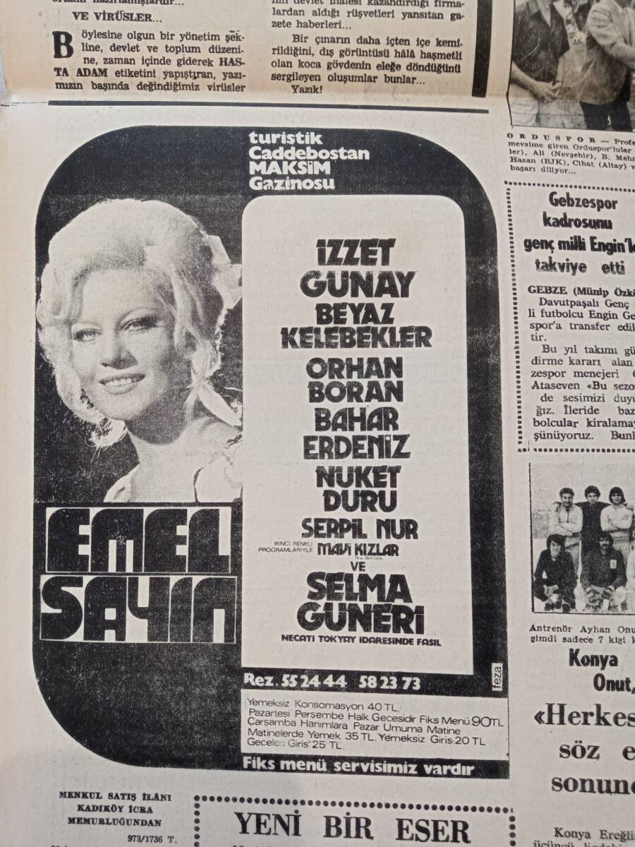 Tercüman Gazetesi 11 Ağustos 1973 - Emel Sayın Maksim Gazinosu Fotoroman - 15 Binden Fazla İşçi Grev'e Hazırlanıyor! GZ145039 - 2