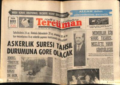 Tercüman Gazetesi 11 Aralık 1966 - Askerlik Süresi Tahsil Durumuna Göre Olacak GZ54384 - 1