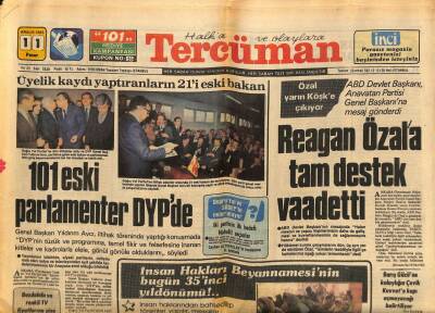 Tercüman Gazetesi 11 Aralık 1983 - Reagan Özala Tam Destek Vaadetti GZ67482 - 1