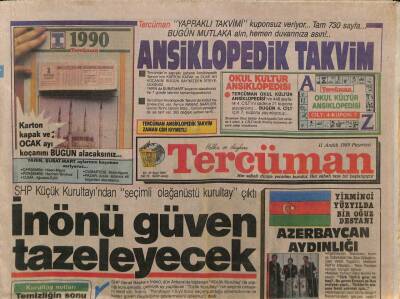 Tercüman Gazetesi 11 Aralık 1989 - SHP Küçük Kurultayından Seçimli Olağanüstü Kurultay Çıktı GZ93516 - 1