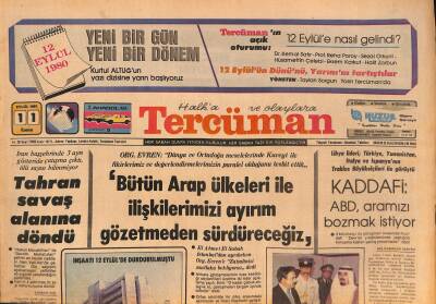 Tercüman Gazetesi 11 Eylül 1981 - DİSKe Bağlı Genel-İş Sendikasının Gökdeleni Kamulaştırıldı - Tahran Savaş Alanına Döndü GZ127254 - 1