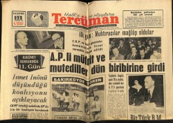 Tercüman Gazetesi 11 Haziran 1962 - İsmet İnönü Düşündüğü Koalisyonu Açıklayacak GZ70710 - 1