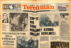 Tercüman Gazetesi 11 Haziran 1977 - İtalyan Polisi Türk Asıllı Ermeniler Üzerinde Duruyor GZ65493 - 2