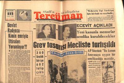 Tercüman Gazetesi 11 Nisan 1963 - Grev Tasarısı Mecliste Tartışıldı GZ55143 - 1