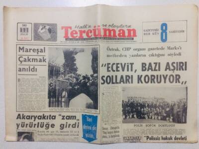 Tercüman Gazetesi 11 Nisan 1967 - Ecevit Bazı Aşırı Solları Koruyor GZ53388 - 1