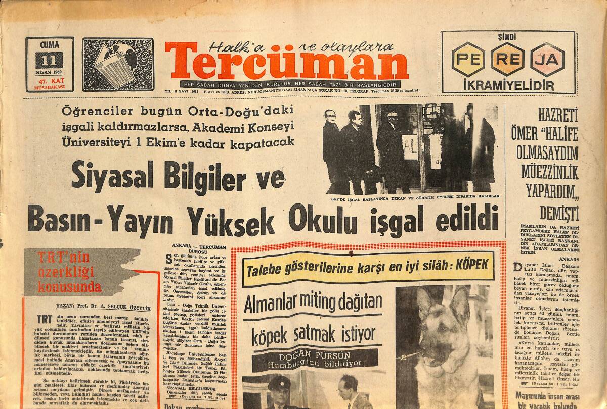 Tercüman Gazetesi 11 Nisan 1969 - Almanya'ya Sokulmayan 800 İşçimiz Gümrükçülerle Çatıştı - Hamburglu Güzel Ablalar Türk İşçilerinin Çapkınlığından Şikayetçi GZ145610 - 1
