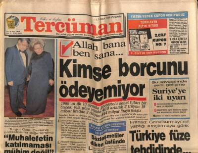 Tercüman Gazetesi 11 Ocak 1990 - Turgut Özal , Çankaya Protestosunu Değerlendirdi GZ76562 - 1