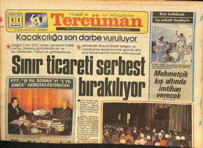 Tercüman Gazetesi 11 Şubat 1985 - Sınır Ticareti Serbest Bırakılıyor - Cim-Bomun İntiharı GZ126246 - 1