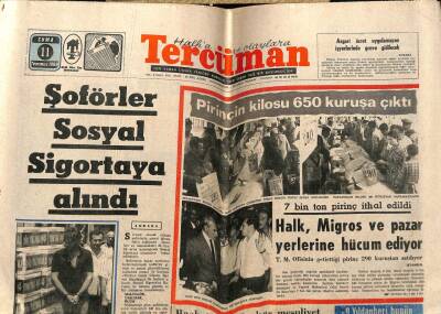 Tercüman Gazetesi 11 Temmuz 1969 - Şoförler Sosyal Sigortaya Alındı GZ53871 - 1