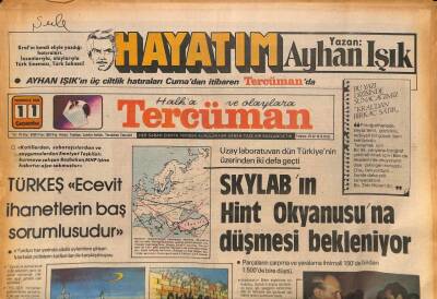 Tercüman Gazetesi 11 Temmuz 1979 - Abdi İpekçinin Katili İle İlgili Olarak Bugün Bir Açıklama Yapılacak GZ90843 - 1