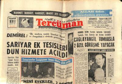 Tercüman Gazetesi 12 Aralık 1966 - Çağlayangil Tumbasla 2 Özel Görüşme Yapacak GZ54383 - 1