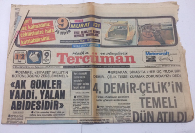 Tercüman Gazetesi 12 Ekim 1976 - Demirel Siyaset Milletin Bütünlüğünü Zedelememeli - GZ15263 - 1