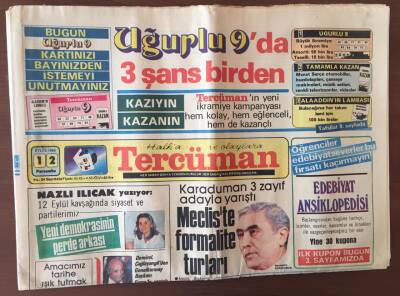 Tercüman Gazetesi 12 Eylül 1985-12 Eylül Kavşağında Siyaset Ve Partilerimiz GZ10357 - 1