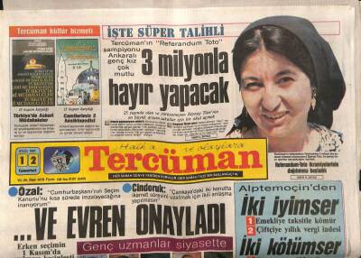 Tercüman Gazetesi 12 Eylül 1987 - Bülent Ecevit Yarın Genel Başkan GZ83326 - 1