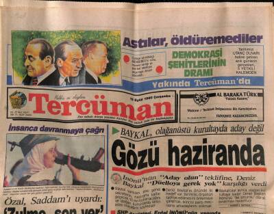 Tercüman Gazetesi 12 Eylül 1990 - BAYKAL , Olağanüstü Kurultayda Aday Değil GZ81458 - 1