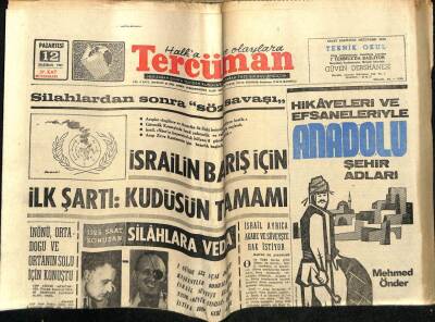 Tercüman Gazetesi 12 Haziran 1967 - İsrailin Barış İçin İlk Şartı Kudüsün Tamamı GZ54187 - 1