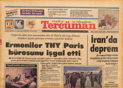 Tercüman Gazetesi 12 Haziran 1981 - Ermeniler THY Paris Bürosunu İşgal Etti - Polis , Bülent Ersoyun Sahneye Çıkmasını Yasakladı GZ125995 - 1