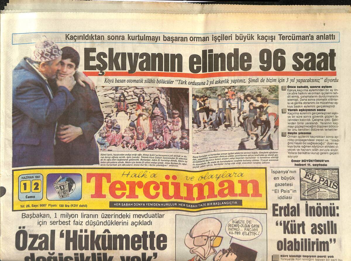 Tercüman Gazetesi 12 Haziran 1987 - Tüpgaz Kavgası Anadolu'ya Kayıyor - Sinagog'da İnceleme GZ150336 - 1