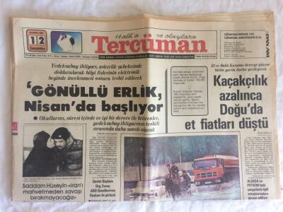 Tercüman Gazetesi 12 Kasım 1980 - Saddam Hüseyin İranı Mahvetmeden Savaşı Bırakmayacağız GZ73632 - 1
