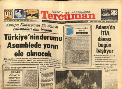 Tercüman Gazetesi 12 Mayıs 1981 - Adanada İTİA Davası Bugün Başlıyor GZ70018 - 2