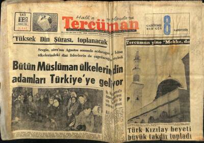 Tercüman Gazetesi 12 Nisan 1966 - Bütün Müslüman Ülkelerin Din Adamları Türkiyeye Geliyor GZ54697 - 1