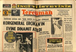 Tercüman Gazetesi 12 Nisan 1971 - Korgeneral Erçıkanın Evine Dinamit Atıldı GZ70807 - 1