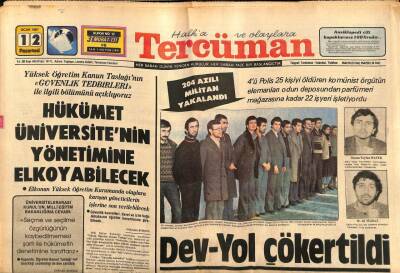 Tercüman Gazetesi 12 Ocak 1981 - Hükümet Üniversitenin Yönetimine El Koyabilecek GZ54300 - 1