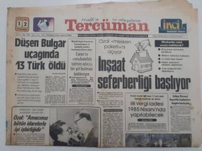 Tercüman Gazetesi - 12 Ocak 1984 - Düşen Bulgar Uçağında 13 Türk Öldü GZ112700 - 1