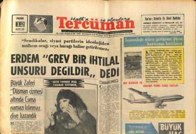 Tercüman Gazetesi 12 Şubat 1967 - Ayfer Feray , Yurda Eskisinden Daha Güzel Bir Yüzle Döndü GZ123540 - 1