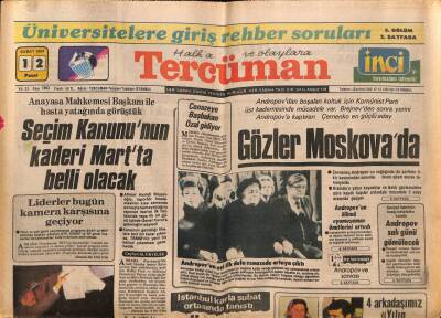Tercüman Gazetesi 12 Şubat 1984 - Seçim Kanununun Kaderi Martta Belli Olacak GZ70136 - 2