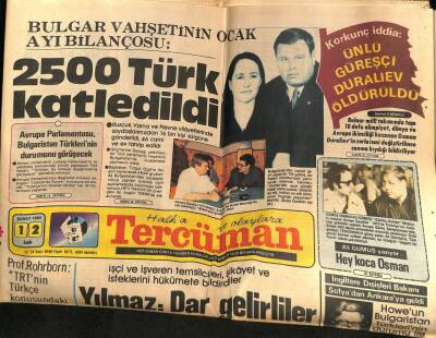 Tercüman Gazetesi 12 Şubat 1985 - Bulgar Vahşetinin Ocak Ayı Bilançosu 2500 Türk Katledildi GZ84209 - 1