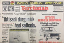 Tercüman Gazetesi 12 Temmuz 1974 - İktisadi Durgunluk Had Safhada - GZ12760 - 1