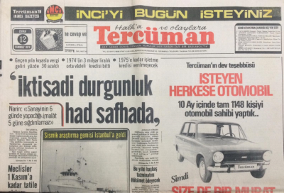 Tercüman Gazetesi 12 Temmuz 1974 - İktisadi Durgunluk Had Safhada - GZ12760 - 2