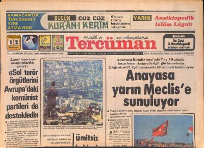 Tercüman Gazetesi 12 Temmuz 1982 - Försterler , Almanyanın Defansını Ayakta Tutuyor - Kapalıçarşı Esnafının Ağzını Bıçak Açmıyor GZ127269 - 1