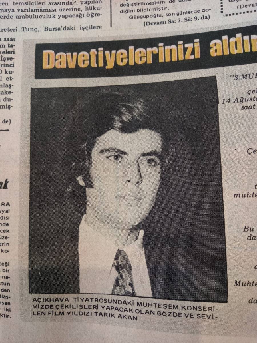 Tercüman Gazetesi 13 Ağustos 1973 - Bit Pazarı'nda 146 Dükkan Yandı - Tarık Akan Fotoroman GZ144990 - 2