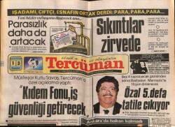 Tercüman Gazetesi 13 Ağustos 1984 - Özal 5. Defa Tatile Çıkıyor GZ70599 - 2