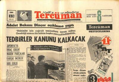 Tercüman Gazetesi 13 Ekim 1967 - Minareler Şehri İstabulun Trafiği Minareden Yönetildi. - Finike Açığında Denize Düşen Kıbrıs Uçağında 66 Kişi Öldü GZ123612 - 1