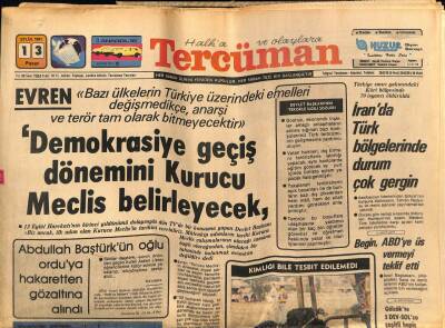 Tercüman Gazetesi 13 Eylül 1981 - İranda Türk Bölgelerinde Durum Çok Gergin GZ53922 - 1