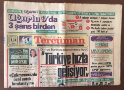 Tercüman Gazetesi 13 Eylül 1985- Türkiye Bankası Ekonomimizi ÖvdüTürkiye Hızla Gelişiyor GZ10356 - 1