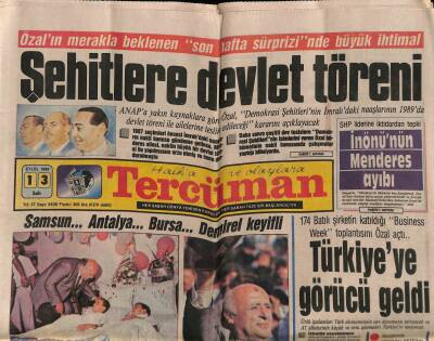 Tercüman Gazetesi 13 Eylül 1988 - Fuarda Sahneye Çıkmayan , Gece İçin Getirilen İbrahim Tatlıses , Stada Çıktığında Yer Yerinden İnledi GZ67134 - 1