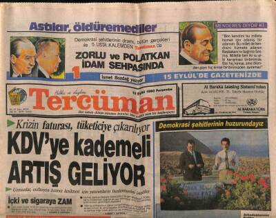 Tercüman Gazetesi 13 Eylül 1990 - Sadri Alışık Amerikaya Gidiyor GZ81416 - 1