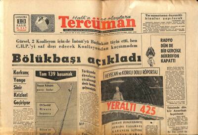 Tercüman Gazetesi 13 Kasım 1963 - Türkiyede Davaların Çözüleceği Devir Henüz Gelmemiştir GZ67683 - 1