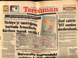 Tercüman Gazetesi 13 Mart 1982 - Türkiyeyi Tanıttığımız Haritada Ermenilerle Kürtlere Toprak Verdik ! GZ67232 - 2